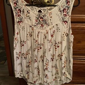 Floral Embroidered Sleeveless Top